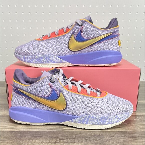 Nike LeBron 20 "Violet Frost" Purple Pink New Basketball Shoes Mens 9 DJ5423-500
